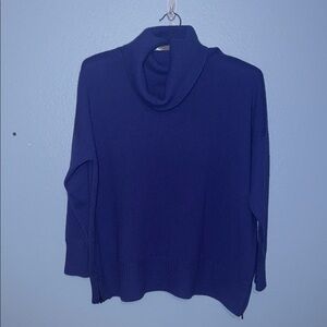 Pure Collection 100% Cashmere Purple Cowl Neck Sweater Knit - size 8. B7